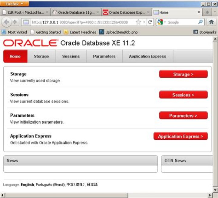 Creating new database on oracle database 11g XE