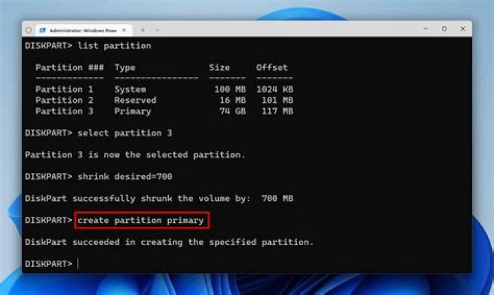 Creating Primary partition Error