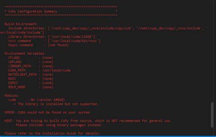 Cupy error installation