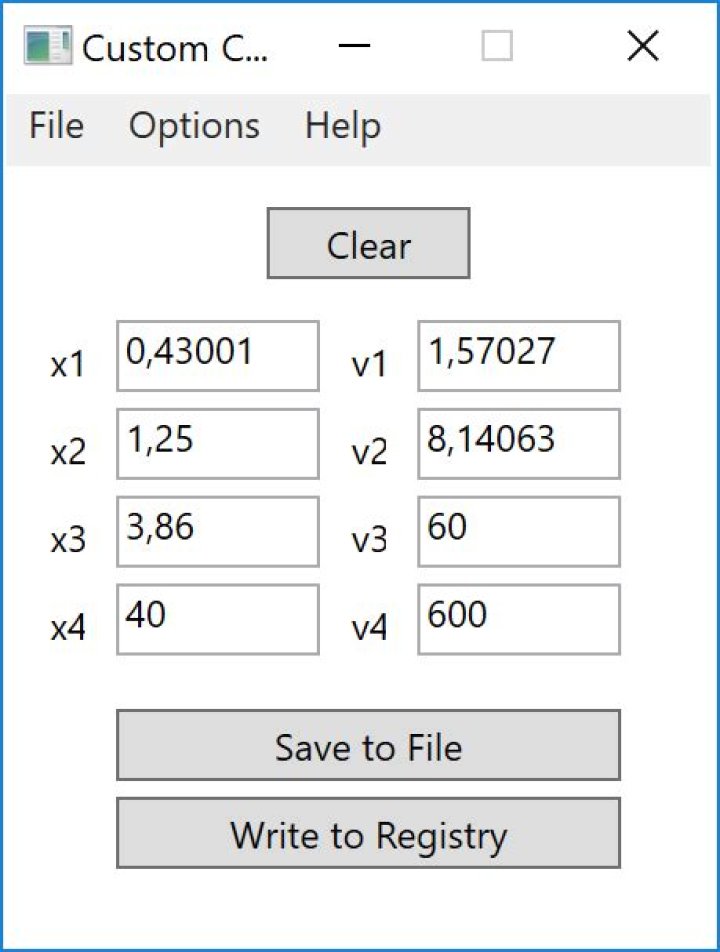 CustomCurve application