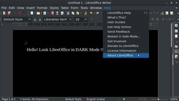 Dark background in LibreOffice under Windows