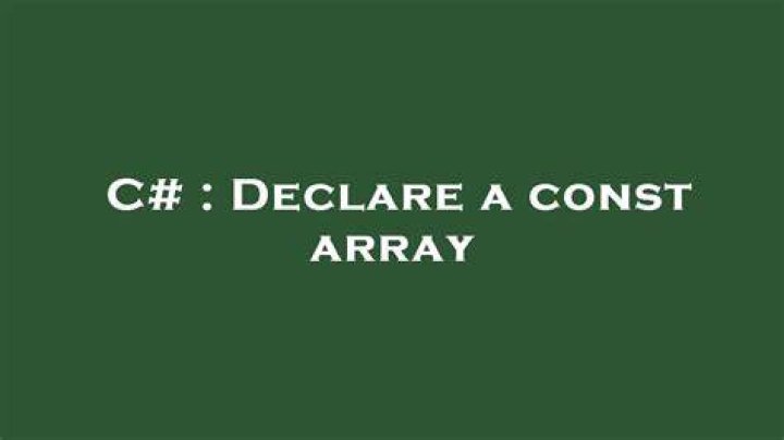 Declare a const array