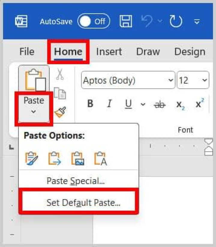 default paste