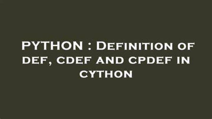 Definition of def, cdef and cpdef in cython