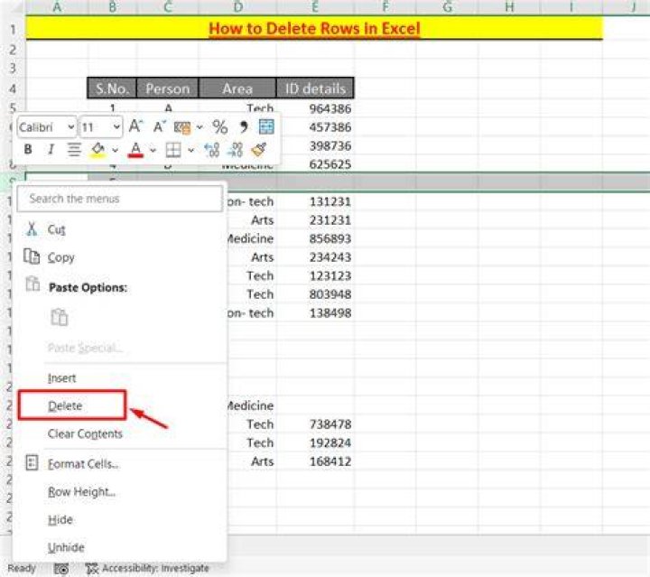 Delete a row in Excel VBA