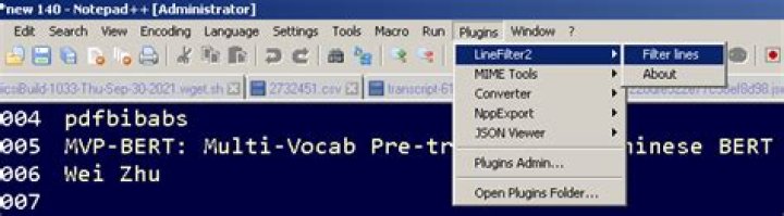 Delete all lines in Notepad++ except lines containing a word I need?