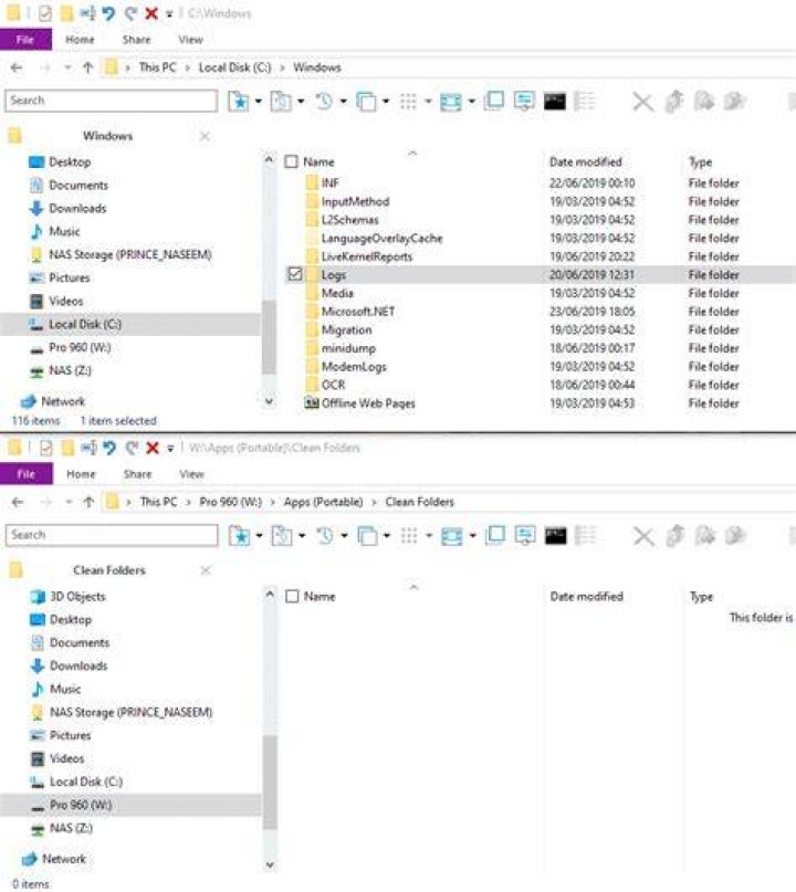 delete from explorer method