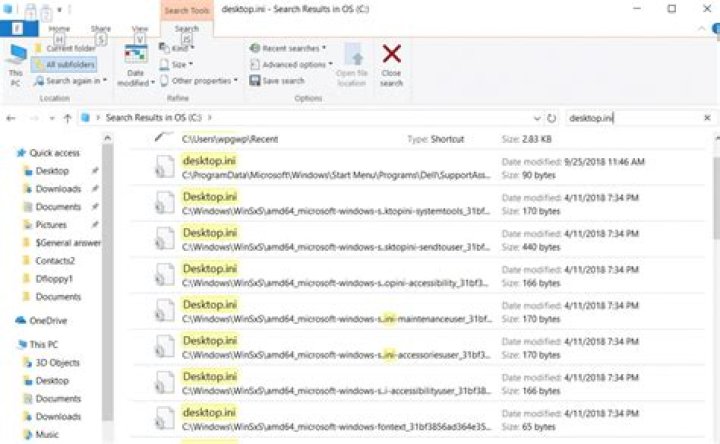 Deleted Desktop.ini file keeps returning