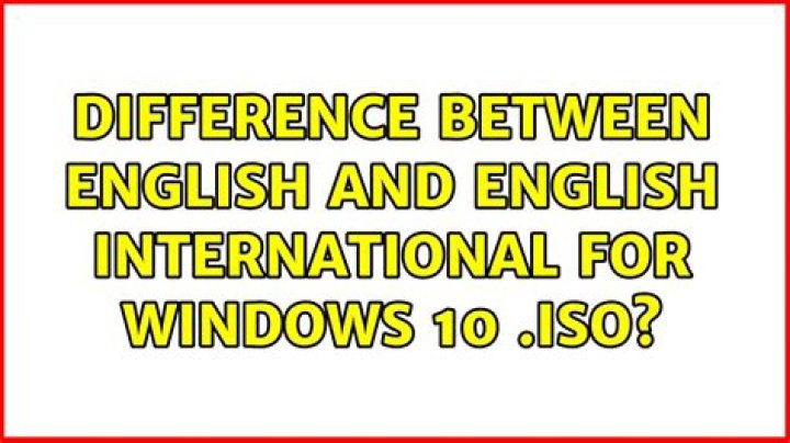 Difference between English and English International for Windows 10 .ISO?
