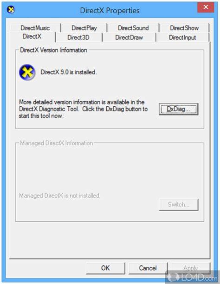 directx control panel