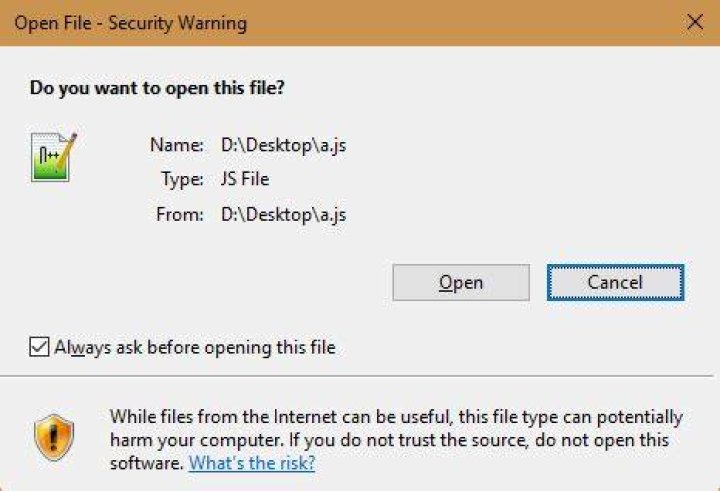 Disable the security warning 