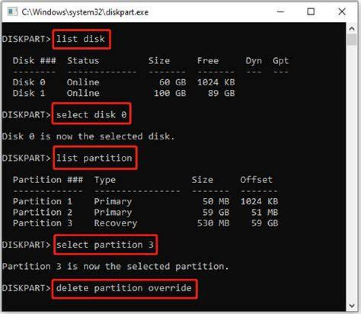 diskpart cannot delete D: partition