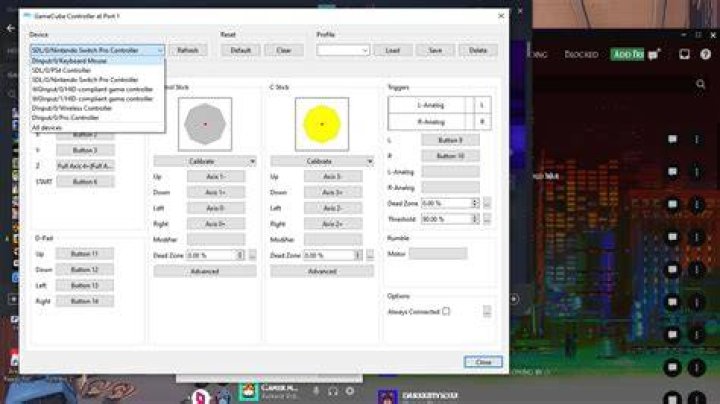 Dolphin Emulator shows dots instead of characters in controller options, nowhere else