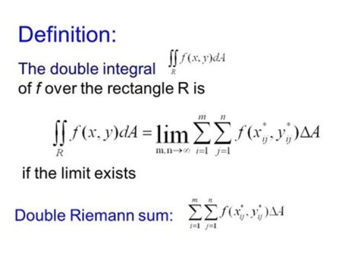 Double Integral using riemann sums