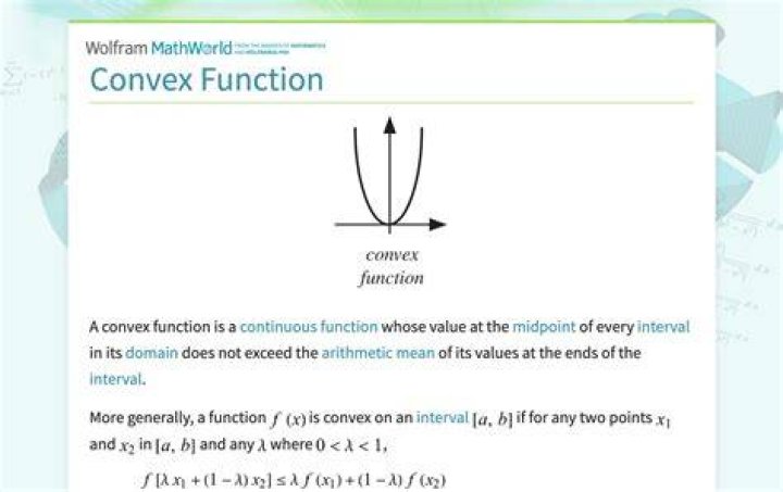 drawing of a convex function from ℝ to ℝ