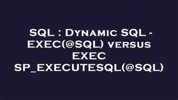 Dynamic SQL - EXEC(@SQL) versus EXEC SP_EXECUTESQL(@SQL)