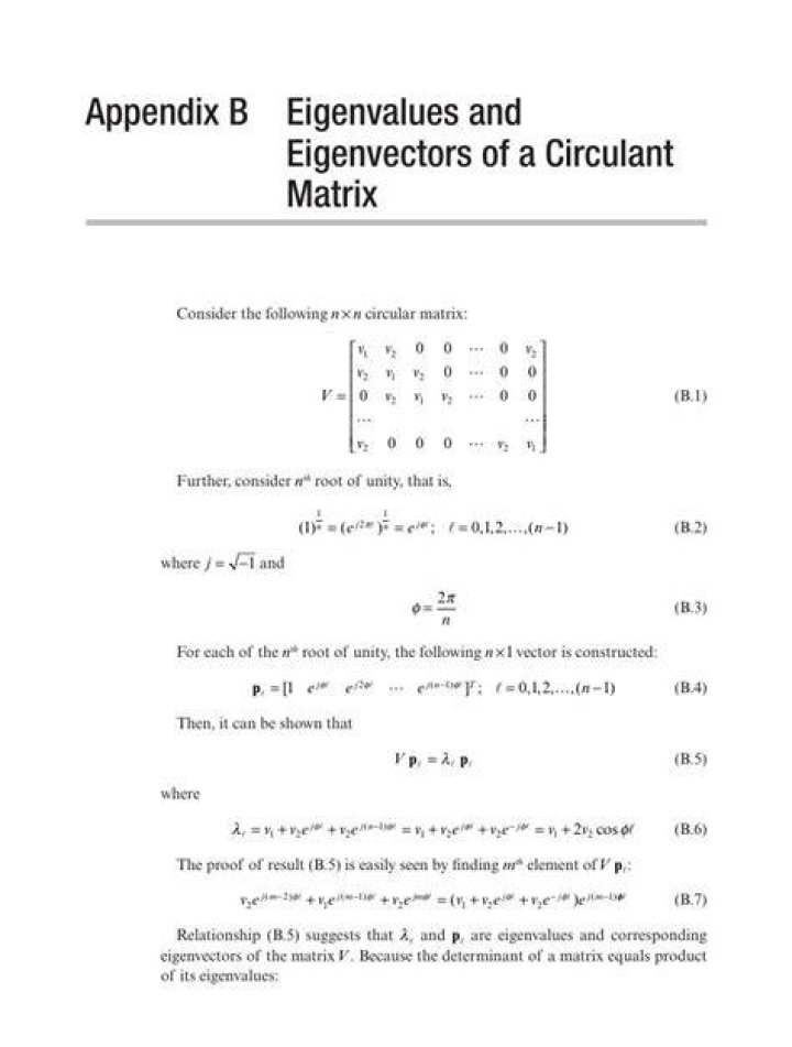 Eigenvectors of a circulant matrix