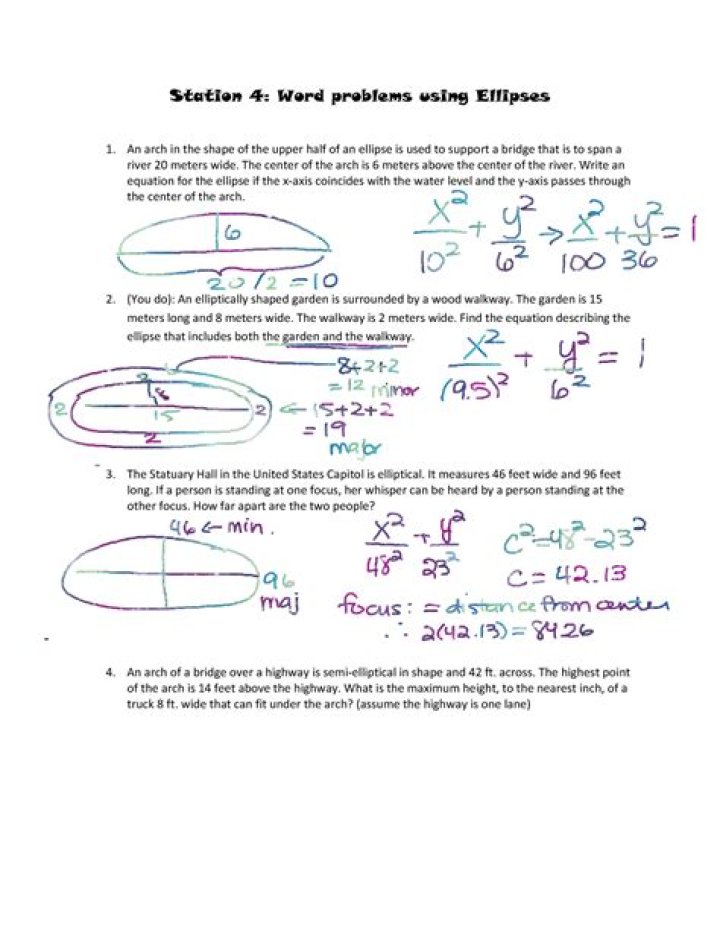 Ellipse Word Problem