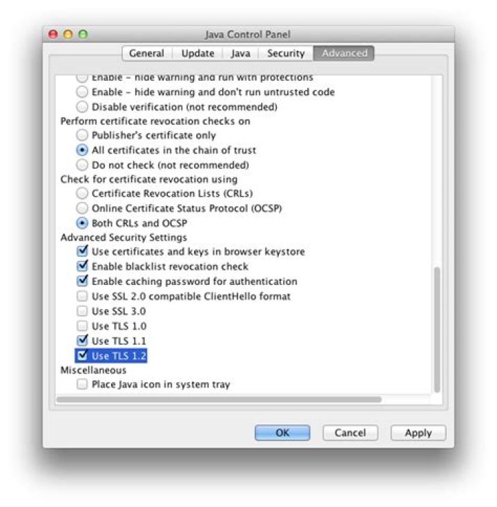 Enable TLS 1.1 and 1.2 for Clients on Java 7