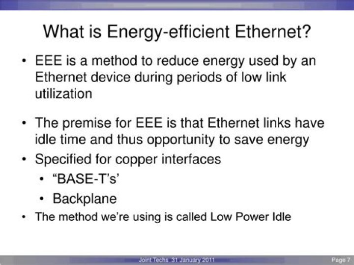 Energy Efficient Ethernet