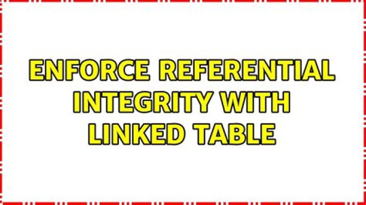 Enforce referential integrity with linked table