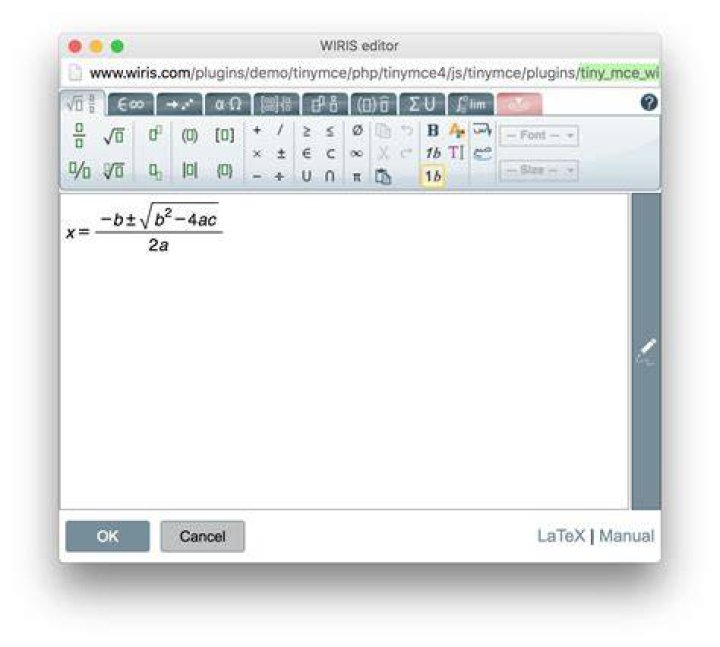 Equation editor