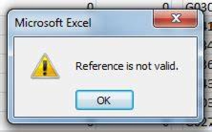 Error dialog: Reference not valid