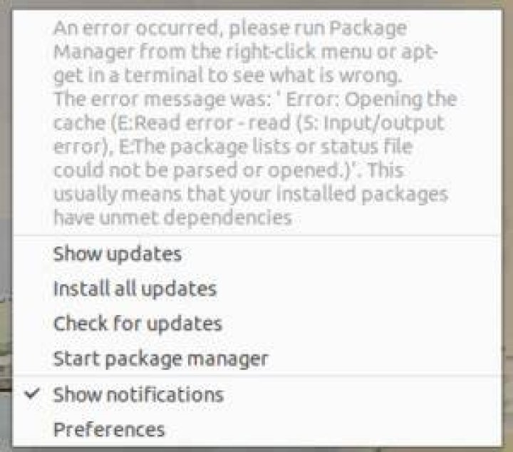 Error The package lists or status file could not be parsed or opened while updating [duplicate]