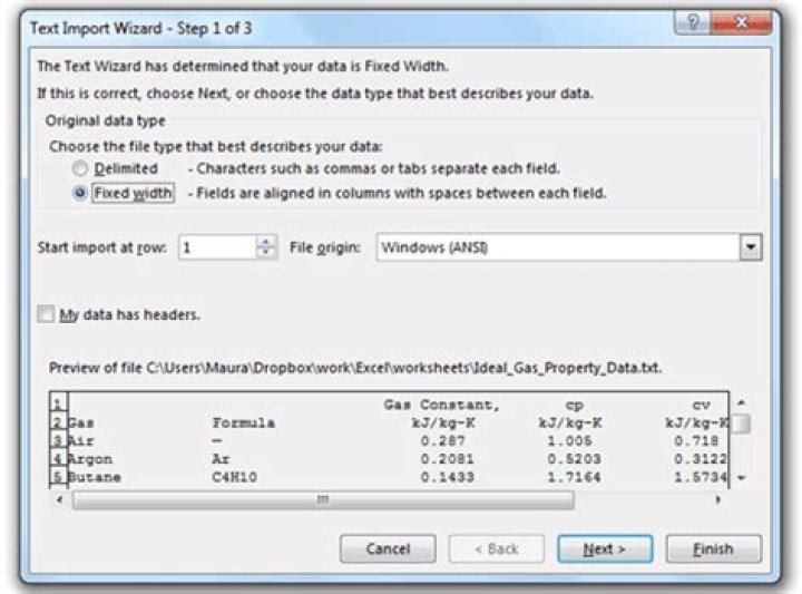 Excel 2003: Text Import Wizard on Step 3 - data types