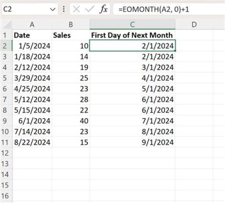 Excel Formula > Selecting specific date of next month