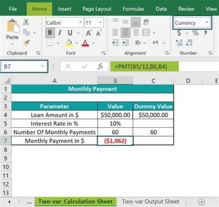 Excel Master Formula Variable Input