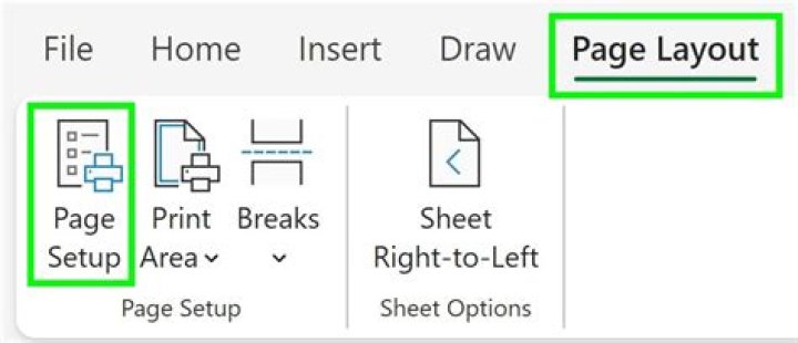 Excel page settings