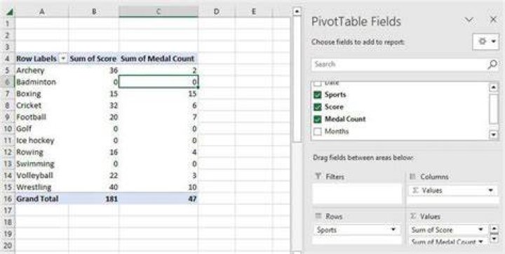 Excel pivot table: How to hide zero values