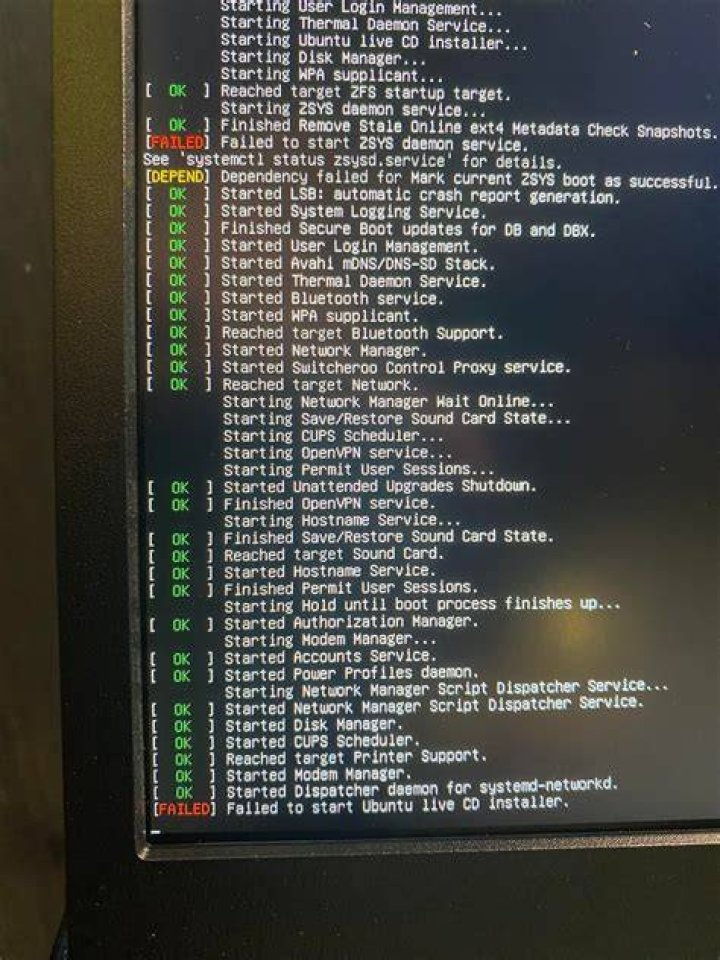 Failed to start ubuntu live CD installer
