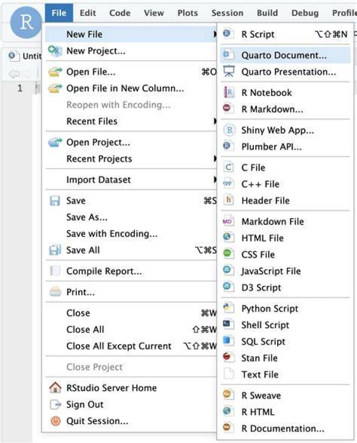 File menu drop down
