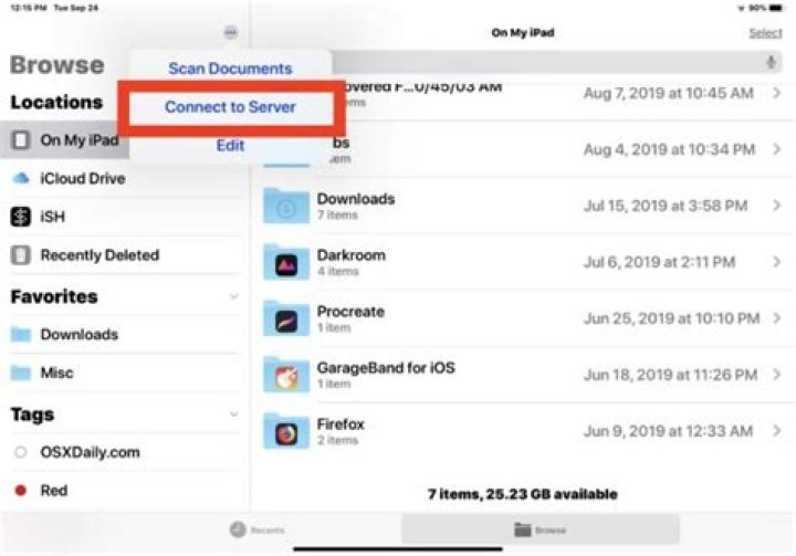 Files - Connect to Server