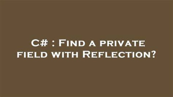Find a private field with Reflection?
