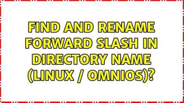 Find and rename forward slash in directory name (Linux / OmniOS)?