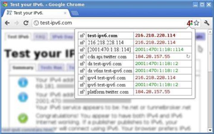 Find IP of website via Chrome console