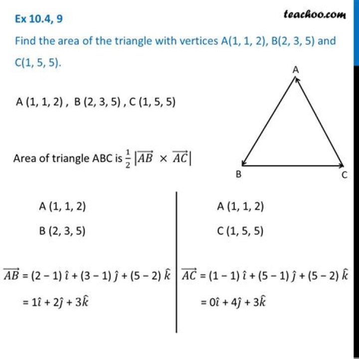 Find the area of a triangle given the coordinates of its vertices