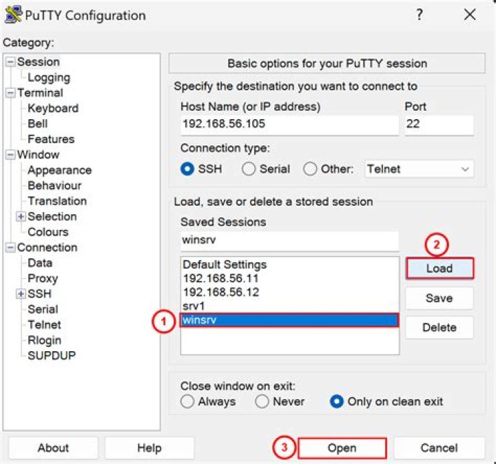 Find the port number of current session in PuTTY