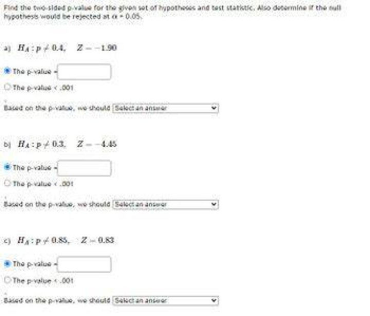 Find the two-sided P-value