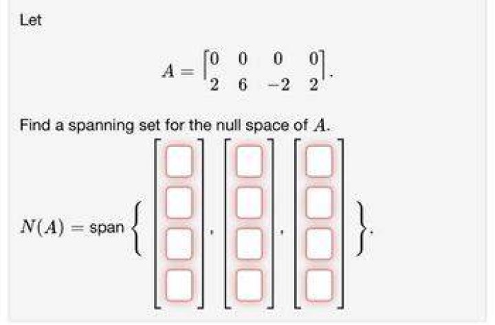 Finding a spanning set for a null space