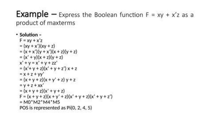 Finding Product-of-Maxterms Form