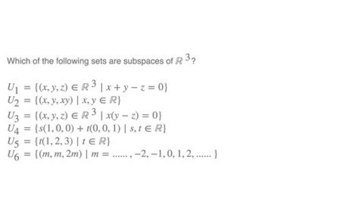 Finding which sets are subspaces of R3