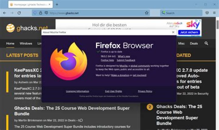 Firefox 98.0 don't syncrhonise or save password