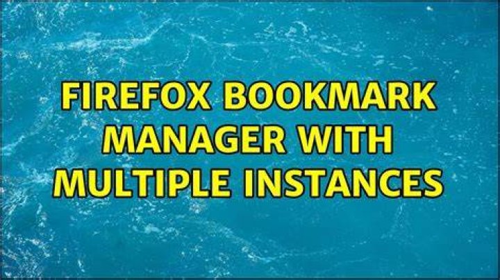 Firefox bookmark manager with multiple instances