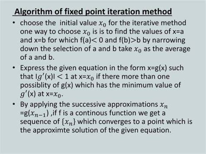 Fixed point Iteration method with parameters