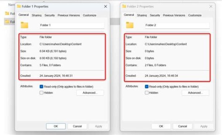Folder properties