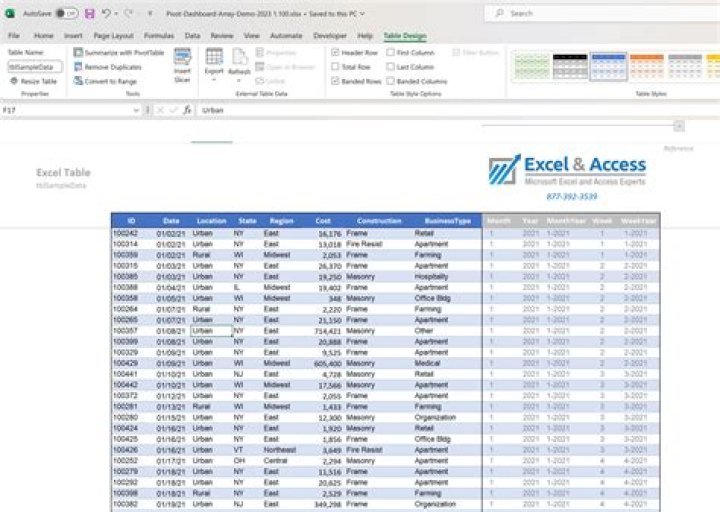 Generic Excel Table